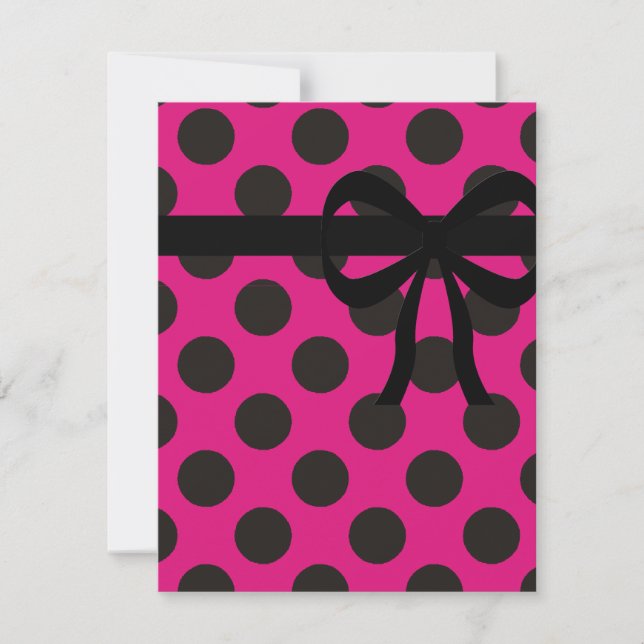 Hot Pink and Black Polka Dots Invitation (Front)