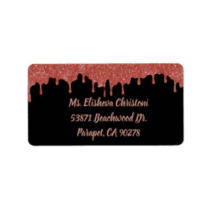 Hot Pink and Black Retro 80s Return Address Labels