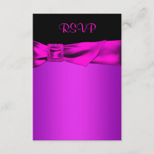 Hot Pink and Black RSVP Card