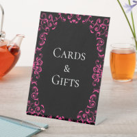 Hot Pink and Black Swirl Gothic Wedding