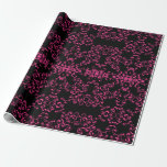Hot Pink and Black Swirl Gothic Wedding Wrapping Paper<br><div class="desc">Our beautiful swirl design lends a modern element to this hot pink and black gothic wedding collection.  Perfect for a dark themed wedding or Rockabilly affair.</div>