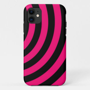 Hot Pink and Black Swirly Stipes Case-Mate iPhone Case