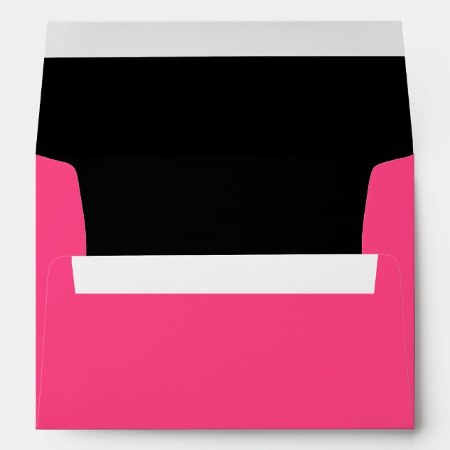 Hot Pink and Black Wedding A7 Envelopes (Back (Bottom))
