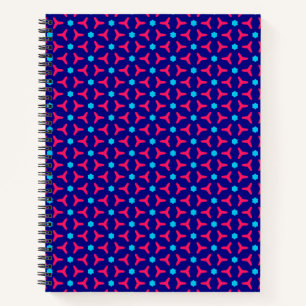 Hot Pink and Blue Pattern Notebook