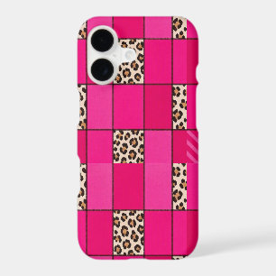 Hot Pink and Cheetah Print Patchwork Phone Case