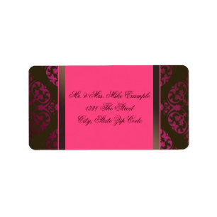 Hot Pink and Chocolate Brown Label