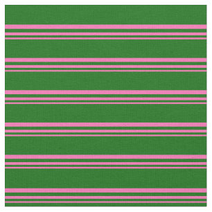 Hot Pink and Dark Green Coloured Pattern Fabric