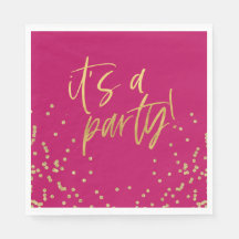 Hot Pink and Gold Confetti Party