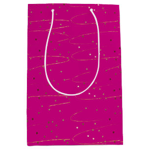 Hot Pink and Gold Glitter Gift Bag
