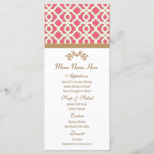 Hot Pink and Gold Moroccan Menu