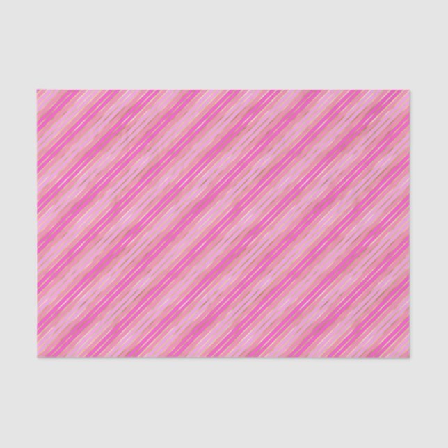 Hot Pink and Gold Stripes Tissue Paper (Front)
