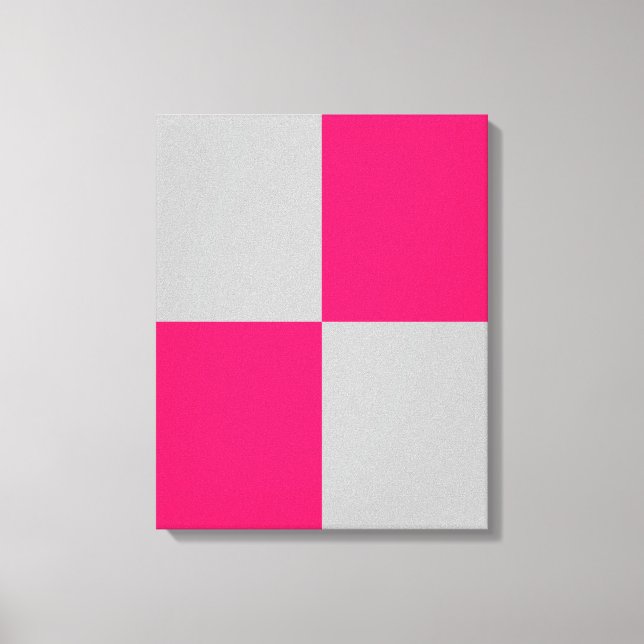 Hot Pink and Gray Color Blocks  Canvas Print (Front)