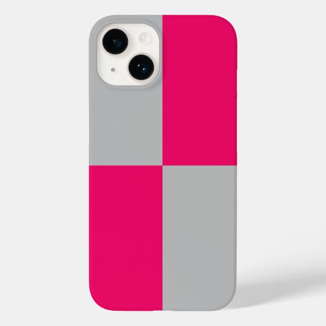 Hot Pink and Gray Color Blocks  Case-Mate iPhone Case (Back)