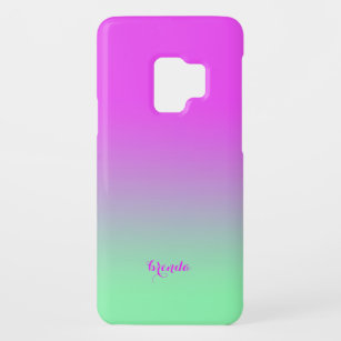 Hot pink and green ombre Case-Mate samsung galaxy s9 case