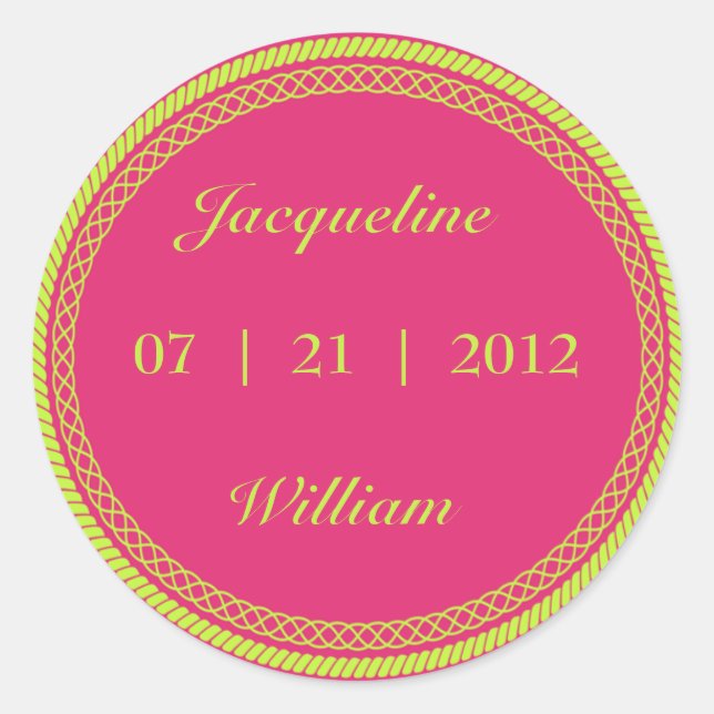 Hot Pink and Lime Geen Fluorescent / Neon Labels (Front)