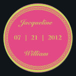 Hot Pink and Lime Geen Fluorescent / Neon Labels<br><div class="desc">Hot Pink and Lime Geen Fluorescent / Neon Flourish Labels. can be used as great Save the date envelope seals! Perfect for any wedding. Classy and definitely unique you'll go out in style! All text is customisable by you! Please use the "contact" button via my store if you need any...</div>