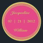 Hot Pink and Lime Geen Fluorescent / Neon Labels<br><div class="desc">Hot Pink and Lime Geen Fluorescent / Neon Flourish Labels. can be used as great Save the date envelope seals! Perfect for any wedding. Classy and definitely unique you'll go out in style! All text is customisable by you! Please use the "contact" button via my store if you need any...</div>