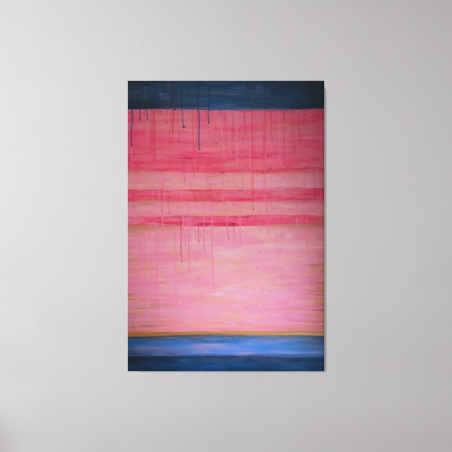 Hot Pink and Navy Abstract 1 - Canvas Print (Front)