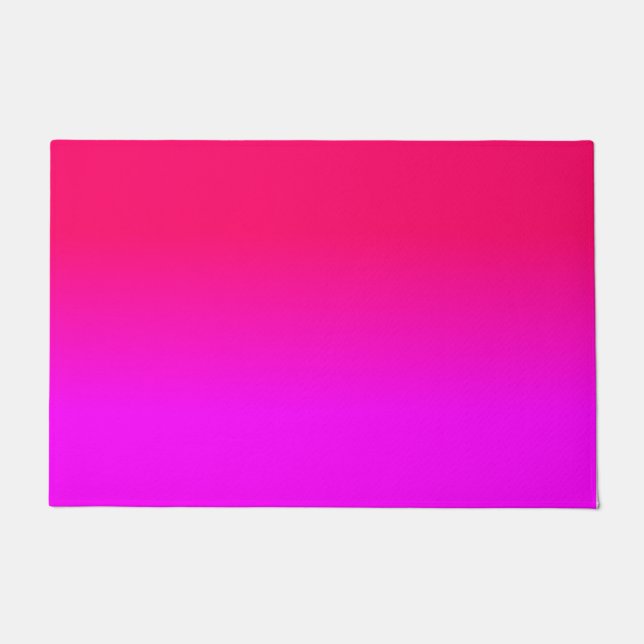 Hot Pink and Neon Pink Ombre Shade Colour Fade Doormat (Front)