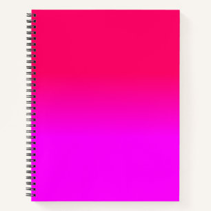 Hot Pink and Neon Pink Ombre Shade Colour Fade Notebook