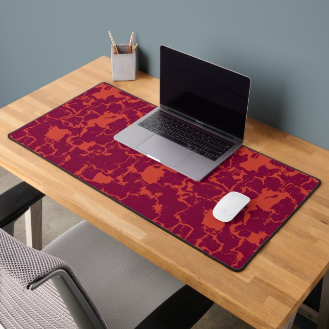 Hot Pink and Orange Abstract  Desk Mat (Office 2)
