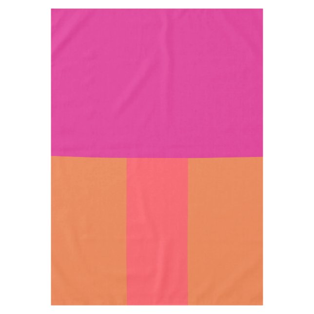 Hot Pink And Orange Colour Blocks Tablecloth (Front)