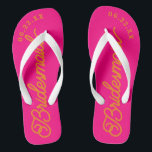 Hot Pink and Orange Custom Bridal Party Flip Flops<br><div class="desc">These flip flops are perfect for your bridesmaids! Customise with your wedding date and wedding colours.</div>