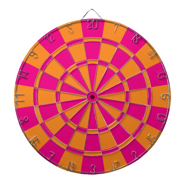 Hot Pink And Orange Dartboard (Front)
