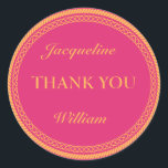 Hot Pink and Orange Fluorescent / Neon Labels<br><div class="desc">Hot Pink and Orange Fluorescent / Neon Thank You Labels. can be used as great Save the date envelope seals! Perfect for any wedding. Classy and definitely unique you'll go out in style! All text is customisable by you! Please use the "contact" button via my store if you need any...</div>
