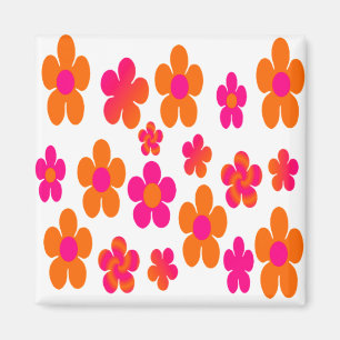 Hot Pink and Orange Pop Art Magnet
