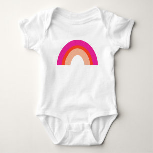 Hot Pink and Orange Rainbow Baby Bodysuit