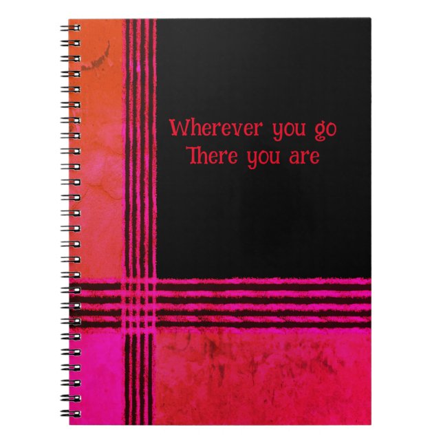 Hot Pink and Orange Spiral Photo Notebook (Front)