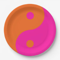 Hot Pink And Orange Yin Yang