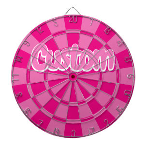 Hot Pink and Pink Colour White Outlined Custom Tex Dartboard