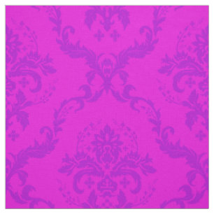 Hot Pink And Pink Floral Damasks Fabric