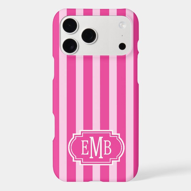 Hot Pink and Pink Monogrammed Stripes (Back)