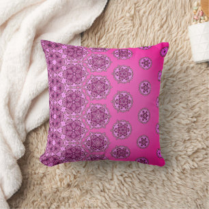 Hot pink and purple pattern cushion