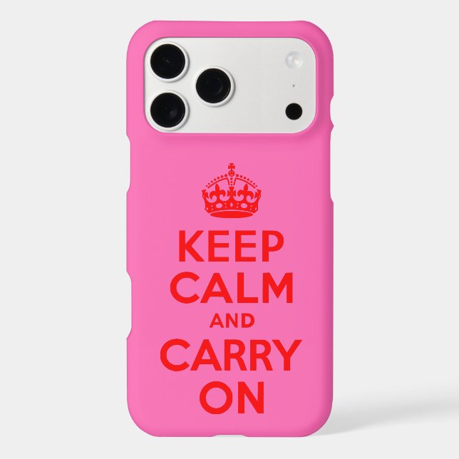 Hot Pink and Red Keep Calm and Carry On (Back)