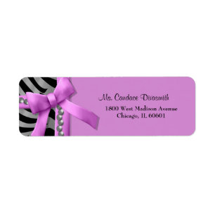 Hot Pink And Silver Zebra Stripe With Silver Gem