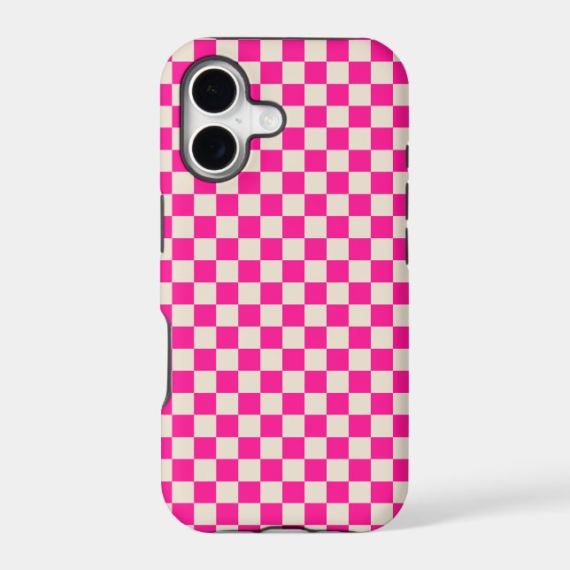 Hot pink and tan checkerboard pattern (Back)