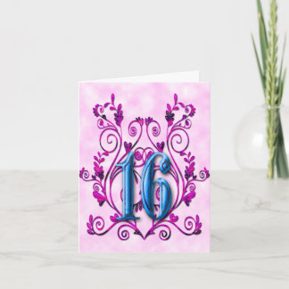 Hot Pink and Turquoise Sweet 16 Birthday RSVP Invitation