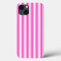 Hot pink and white candy stripes Case-Mate iPhone
