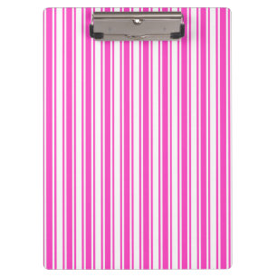 Hot pink and white candy stripes clipboard