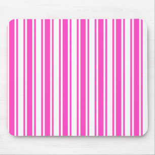 Hot pink and white candy stripes mouse pad