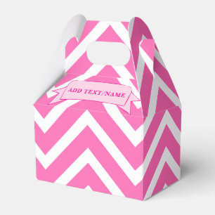 Hot Pink And White Chevron Pattern Custom Favour Box