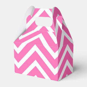 Hot Pink And White Chevron Pattern Favour Box