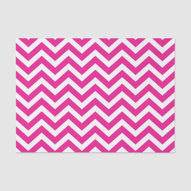 Hot Pink and White Chevron Pattern Tissue Paper (Front)