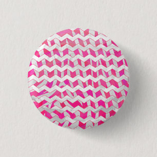 Hot Pink and White Chevron Zebra 3 Cm Round Badge