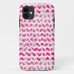 Hot Pink and White Chevron Zebra Case-Mate iPhone Case