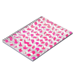 Hot Pink and White Chevron Zebra Notebook